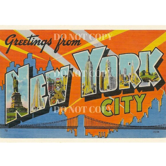 Greetings From New York City | 20 Vintage 5 X 7 Postcards | Old NYC Postcard - Picture 1 of 2